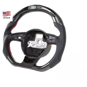 Volant <span class=keywords><strong>sport</strong></span> en cuir et fibre de carbone avec LED, en stock local aux États-Unis, pour <span class=keywords><strong>Audi</strong></span> RS 2012-2016 S4 B8 RS3/RS4/RS5/RS6/RS7/RSQ3/S3/<span class=keywords><strong>A5</strong></span>/S5 - Product Image 1