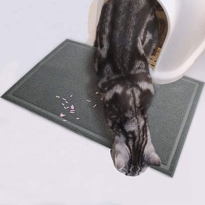 Hoge kwaliteit moderne cartoon stevige PVC katten- en hondenbakmat, makkelijk schoon te maken, antislip, vuilopvang, rechthoekige vorm - Product Image 4