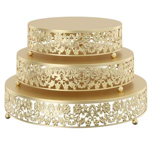 Ensemble <span class=keywords><strong>de</strong></span> 3 présentoirs à gâteau <span class=keywords><strong>de</strong></span> mariage en <span class=keywords><strong>or</strong></span> <span class=keywords><strong>de</strong></span> style européen <span class=keywords><strong>Table</strong></span> à dessert Présentoir à gâteau en mousse Plateau <span class=keywords><strong>de</strong></span> base pour accessoires <span class=keywords><strong>de</strong></span> mariage - Product Image 1