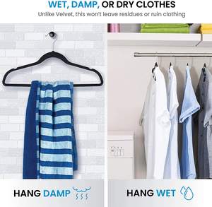 Strong Durable 25 Pack Black Non Slip Rubber Coated <strong>Velvet</strong> Slim Garment Clothes Hangers - Product Image 3