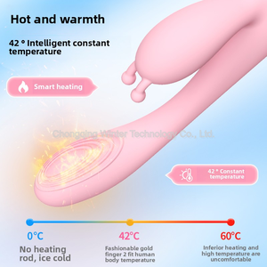 Vibrador de aquecimento G-Spot Rabbit com 10-Speed Dual Estimulação Purple Silicone Massager Pessoal para Mulheres e Casais - Product Image 3