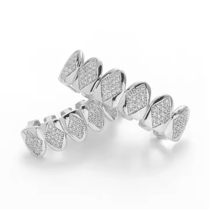 Ultra Luxe Argent 925 Bling Grillz Moissanite Argent Plaqué Glacé Personnalisé Hip Hop Bijoux Déclaration Dents Accessoire Unisexe - Product Image 4