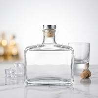 Bouteille à liqueur en verre de qualité supérieure 100ml 200ml 330ml 500ml Bouteilles vides pour spiritueux, whisky, vodka avec bouchon en liège