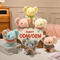 Prix d'usine, design personnalisé, peluche éléphant de dessin animé, jouets en coton rembourrés, mignons animaux en peluche pour enfants, porte-clés