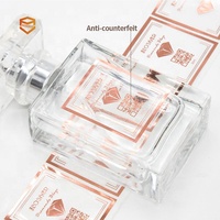 ODM anti-contrefaçon vinyle transparent feuille d'or rose parfum clair étiquette impression cosmétique parfum étiquette autocollant emballage