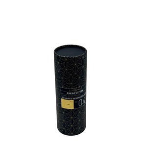 Cylindrical black-textured premium gift paper packaging <b>box</b>, customizable according to your needs - Product Image 2