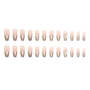 Long Ballet Métal Champagne Français Aurora Cristal Papillon Portant Nail Chaîne Diamant Nail Nail <span class=keywords><strong>Film</strong></span> 24 pièces Coffret - Product Image 5