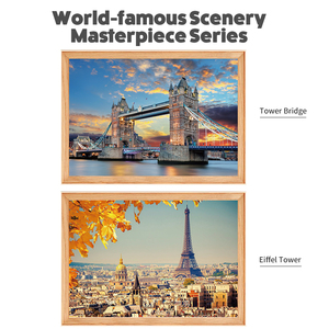 Rompecabezas de 1000 Piezas HW, Rompecabezas Desafiantes de la Noche Estrellada y la <span class=keywords><strong>Torre</strong></span> <span class=keywords><strong>Eiffel</strong></span>, Rompecabezas DIY para Adultos, Alivio del Estrés, Decoración del Hogar - Product Image 2