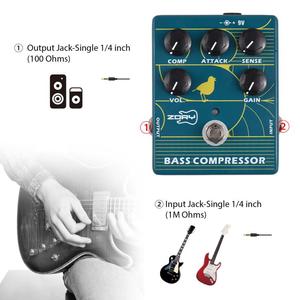 Pédale d'effet de basse <span class=keywords><strong>compresseur</strong></span> ZORY pour guitare basse électrique pédale d'ampli de basse True Bypass DC 9V 6.35mm Interface d'entrée/sortie Comp - Product Image 5