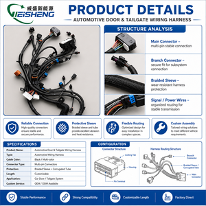 Fiação Personalizada para Porta Traseira de Automóveis com Fita de Tecido e Cabo OEM - Product Image 3