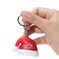 Porte-clés LED Père Noël Lumineux Musical Joyeux Noël, Breloque de Sac en Plastique, Ornement de Fête