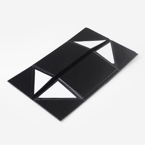 Caja de regalo personalizada con cierre de cinta magnética plegable de papel de cartón con solapa negra rígida rectangular - Product Image 6