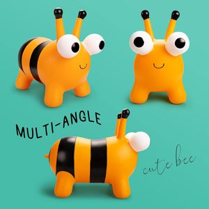 Jouet gonflable à chevaucher pour tout-petits en forme d'<span class=keywords><strong>abeille</strong></span>, <span class=keywords><strong>sauteur</strong></span> <span class=keywords><strong>animal</strong></span> en PVC épais et sûr avec pompe pour jeux d'enfants en intérieur et en extérieur - Product Image 3