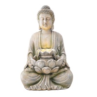 Fontaine Bouddha LED Art Déco en Résine, Finition Brillante, pour Jardin Intérieur/Extérieur, à Poser au Sol – Vente Chaude en Gros
