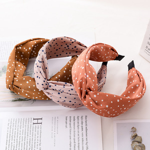 Korean Style Polka Dot <b>Headband</b> Fabric Hairband Daily Use Manual Made - Product Image 4