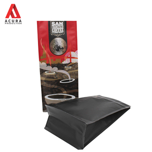 Logo personnalisé refermable en plastique/poly/mylar boîte/fond carré sac de poche <span class=keywords><strong>pour</strong></span> le thé de café moulus emballage - Product Image 3