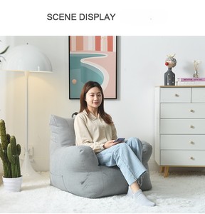 IStapromo Gifts Funda de Puf Suave para Dormitorio, Sofá Perezoso, Silla de Sala de Estar, Estilo Casual, Bonita Funda de Puf Individual con Respaldo y Brazos - Product Image 3