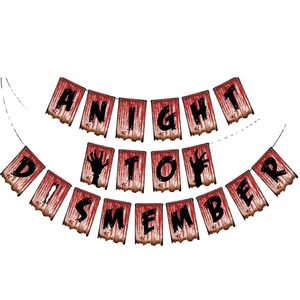 ビッグイベント、フォト小道具、屋外またはホームパーティーデコレーション用の高品質なハロウィーンストリングバンティング旗カスタムデザインの旗 - Product Image 1