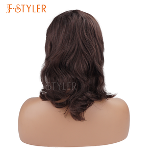 FStyler mujeres pelucas marrón oscuro ondulado pelo diario fibra sintética fiesta Halloween Cosplay <span class=keywords><strong>abuela</strong></span> <span class=keywords><strong>peluca</strong></span> - Product Image 2