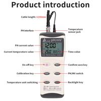 Testeur de pH/ORP industriel étanche AZ8601 avec écran LCD pour la qualité de l'eau d'aquarium, thermomètre de pH 0,00-14,00