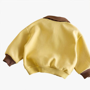 Sweat-shirt polo pour garçons, style automne et printemps, avec col à revers, pour enfants plus âgés, vêtement d'automne, haut pour enfants - Product Image 3