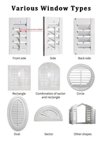 Volets de plantation en PVC de haute qualité fabriqués sur mesure directement de Chine Volet de fenêtre en bois intérieur