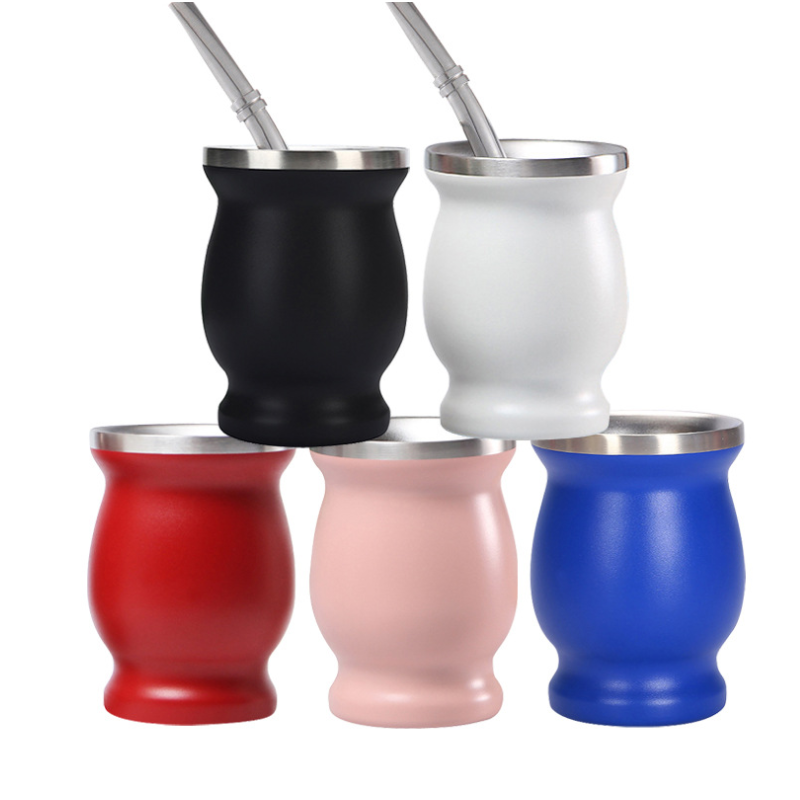 2021 новые изделия в аргентинском стиле оптом 8 унций Двойная стенка нержавеющая сталь Изолированная кружка yerba mate под заказ с bombilla