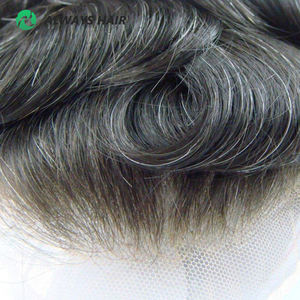 Sistema de Reemplazo Capilar para Hombre Tupé de Malla Francesa Completa con Nudos Blanqueados y Línea de Cabello Natural - Product Image 3