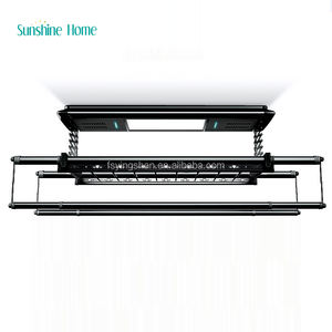 Porte-vêtements pliable en aluminium noir personnalisé en gros Vêtements de blanchisserie imprimés avec logo contrôlé sans fil - Product Image 5