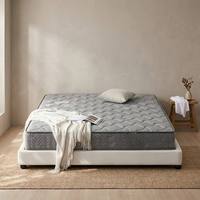 Matelas respirant écologique à bords entièrement recouverts, avec coutures en grille diamantée, coins renforcés et design à bords scellés, coque tissée intégrale