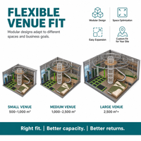 Área de Juegos Interior Comercial, Torre Blanca con Tobogán en Espiral, Trampolín, Red de Bolas, Pasarela, Aterrizaje Suave, Certificación TUV ISO