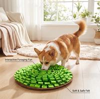 Tapis de stimulation olfactive interactif pour chien en polaire, direct usine, motif dessin animé, durable, pour alimentation lente et recherche de nourriture, lavable