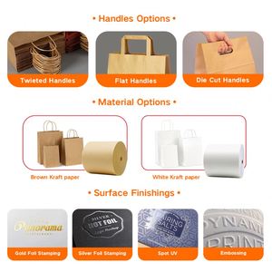 Bolsa de Compras de Papel Kraft Blanca y Marrón con Asas Retorcidas e Impresión de Logotipo - Product Image 5