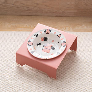 Mignon solide en céramique écologique chien Table à manger bol support Quadrate forme lavage à la main toutes saisons en gros - Product Image 3