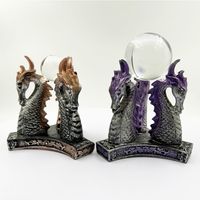 Décoration de robinet de bureau à domicile en résine peinte à la main avec base de boule de cristal en forme de tête de dragon créative
