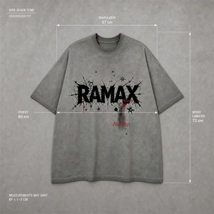 RAMAX Men's Oversized <b>Gothic</b> Print <b>T</b>-<b>Shirt</b> 280GSM Cotton Short Sleeve O-Neck Graphic Tee Eco-Friendly Jersey Fabric - Product Image 2