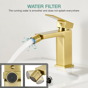 Mitigeur de bidet de salle de bain de haute qualité en acier inoxydable 304, design moderne, avec buse carrée réglable - Product Image 6