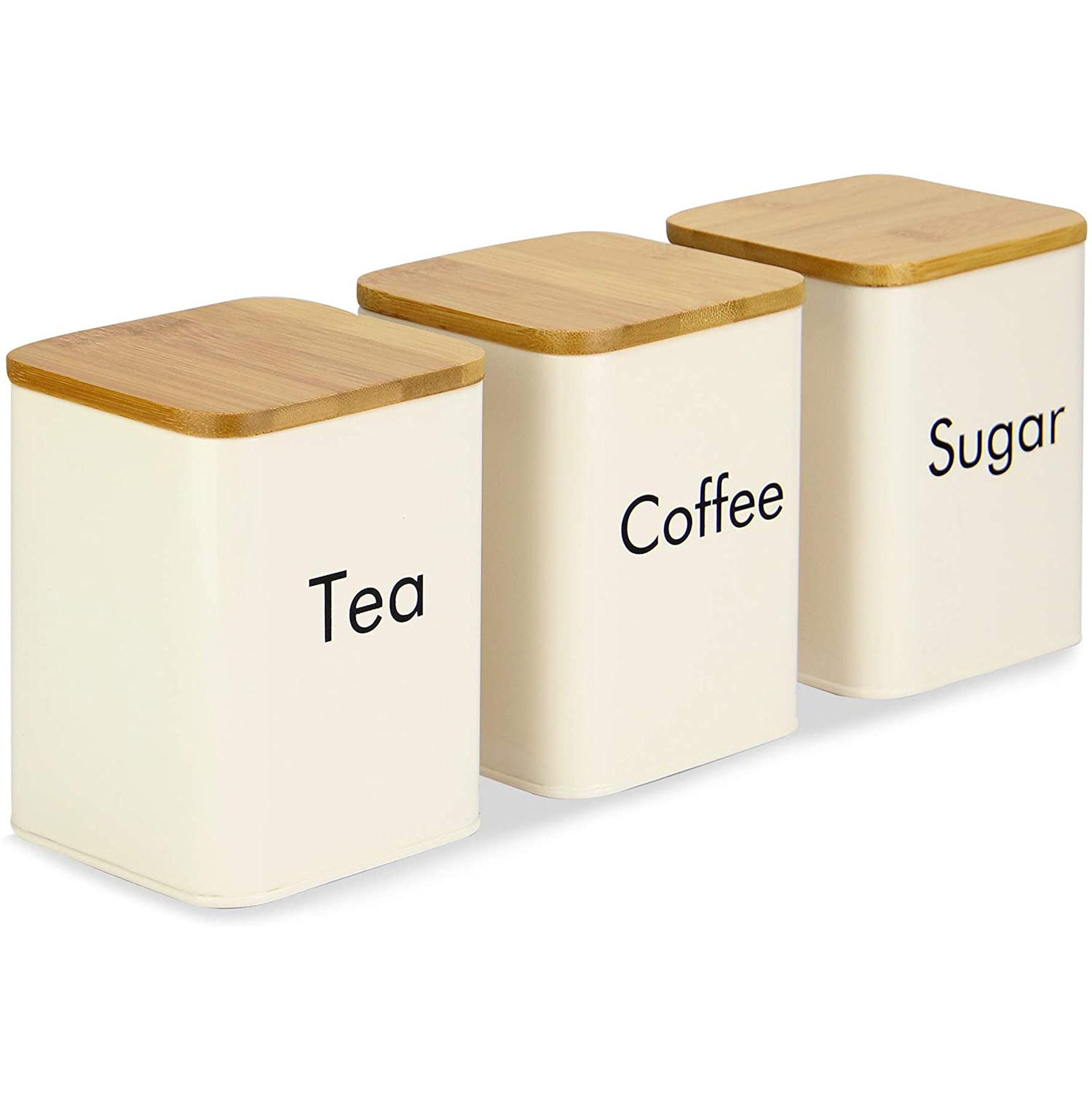 Piece Set Tea Coffee Sugar Canisters Organise Your Kitchen