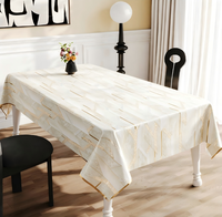 Nappe élégante de luxe en PVC de qualité alimentaire, motif chevrons gris marbré, personnalisable, imperméable, pour intérieur