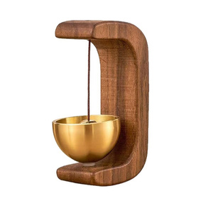 Carillon de porte en bois, sonnette en laiton, carillon éolien, cloche d'entrée décorative, sonnette de bienvenue magnétique pour magasin, décoration intérieure - Product Image 1