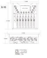 Console de Mixage Numérique Professionnelle Haute Performance OEM X-10 10 Canaux avec Télécommande APP Audio pour Streaming en Direct