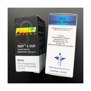 PB023 - Free design custom printing box holographic logo POWER Pharma 10ml vial box