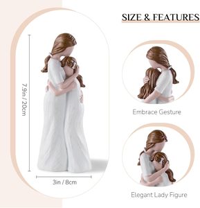 Figuras de Resina de <span class=keywords><strong>Madre</strong></span> <span class=keywords><strong>e</strong></span> <span class=keywords><strong>Hija</strong></span>, Escultura Pintada a Mano, Regalo para el Día de la <span class=keywords><strong>Madre</strong></span>, Cumpleaños, Navidad - Product Image 3