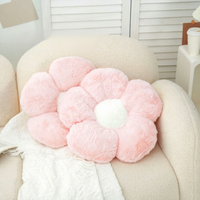 Coussin de siège en peluche rose minimaliste personnalisable avec rembourrage en coton PP, doux et confortable pour les siestes au bureau et les longues périodes d'assise