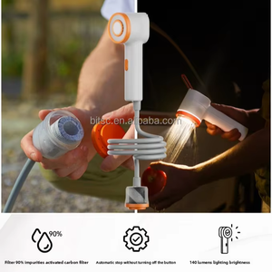Douche portable pour le camping, douche à eau chaude pour le camping en plein air, pompe à eau pour le camping, douche électrique rechargeable pour la randonnée, les voyages et le camping - Product Image 4