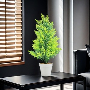 Cây thông giáng sinh và cây bách cây thông nhân tạo và cây bách lá mô phỏng cây xanh Bonsai phòng khách trang trí trong chậu - Product Image 3