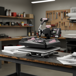 Pressa a Caldo Manuale 15x15 per Stampa su T-Shirt, Attrezzatura 220V Colore Nero - Product Image 2