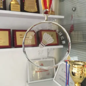 Customized Crystal Glass Medal Medallion for Sport Prize Giving Items