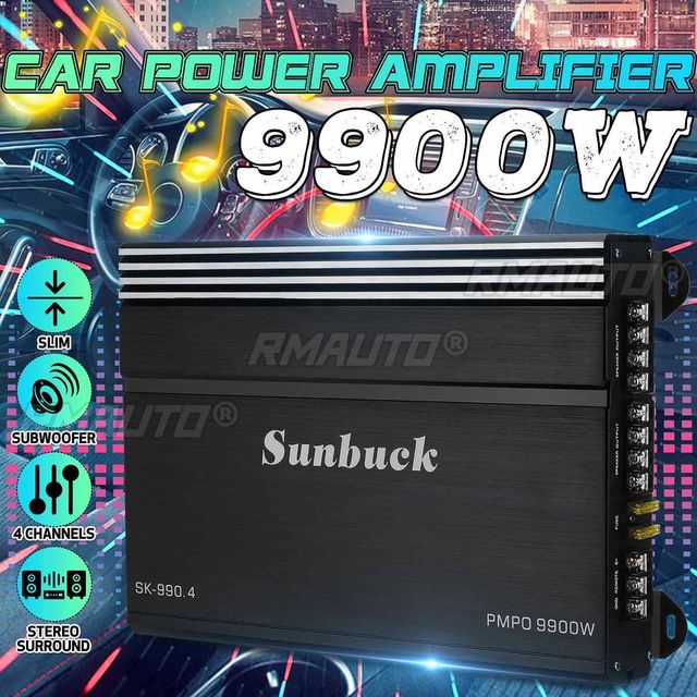 DC 12V 800W 4 Channel Car Amplifier Audio Stereo Bass Speaker High Power Car Audio Amplifiers Subwoofer Car Audio Amplifiers