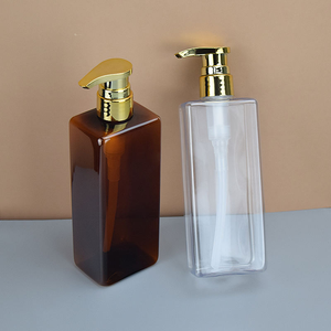 Bouteilles de <span class=keywords><strong>shampoing</strong></span> vides en plastique Bouteilles de <span class=keywords><strong>shampoing</strong></span> et de lavage corporel rechargeables en or carré de 500ml en gros - Product Image 6